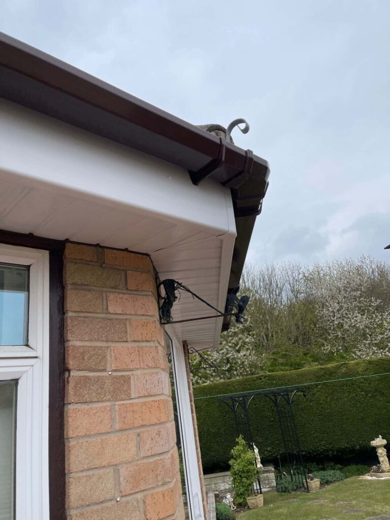 This is a photo of newly installed fascia, soffit and guttering by EF Roofing Doncaster